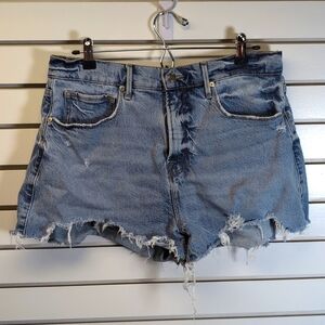 Good American Good 90s Shorts Jean Denim Cut Off Distressed Shorts Size 10 EUC